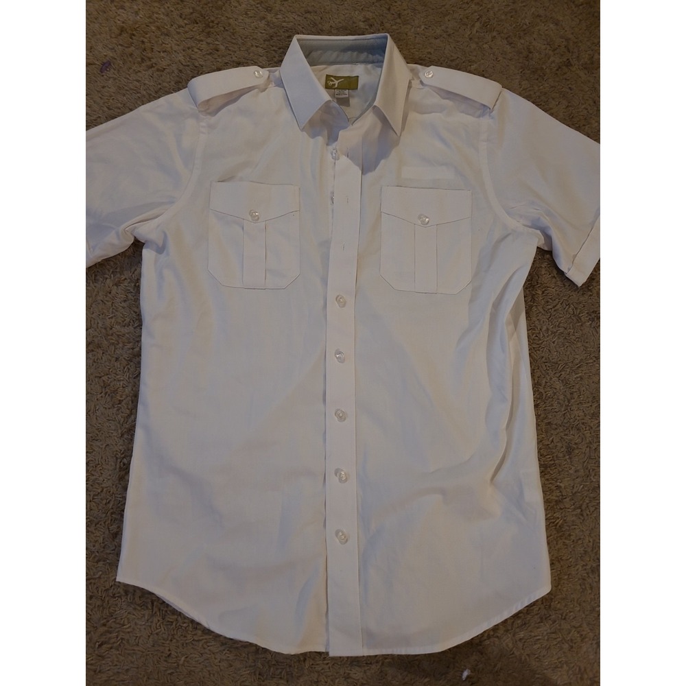 A Cut Above Tapered Pilot Dress Shirt Mens 16.5 White